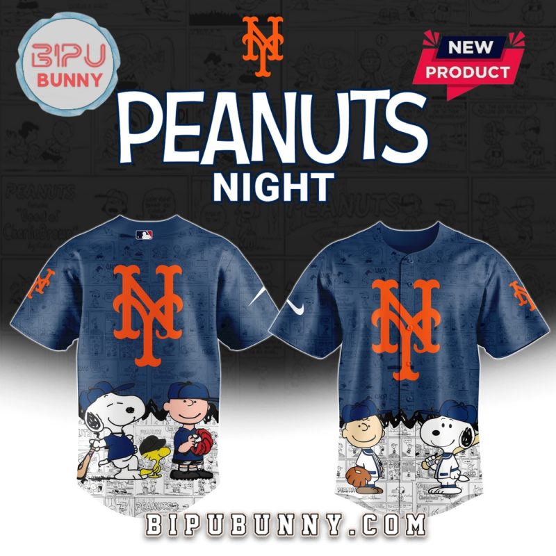 New York Mets 75th Anniversary Of Peanuts Baseball Jersey