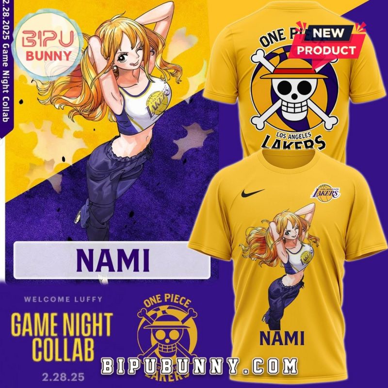 One Piece Night Nami Amine Los Angeles Lakers Shirt