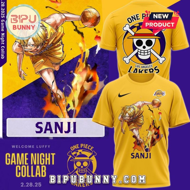 One Piece Night Sanji Amine Los Angeles Lakers Shirt