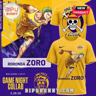 One Piece Night Zoro Amine Los Angeles Lakers Shirt