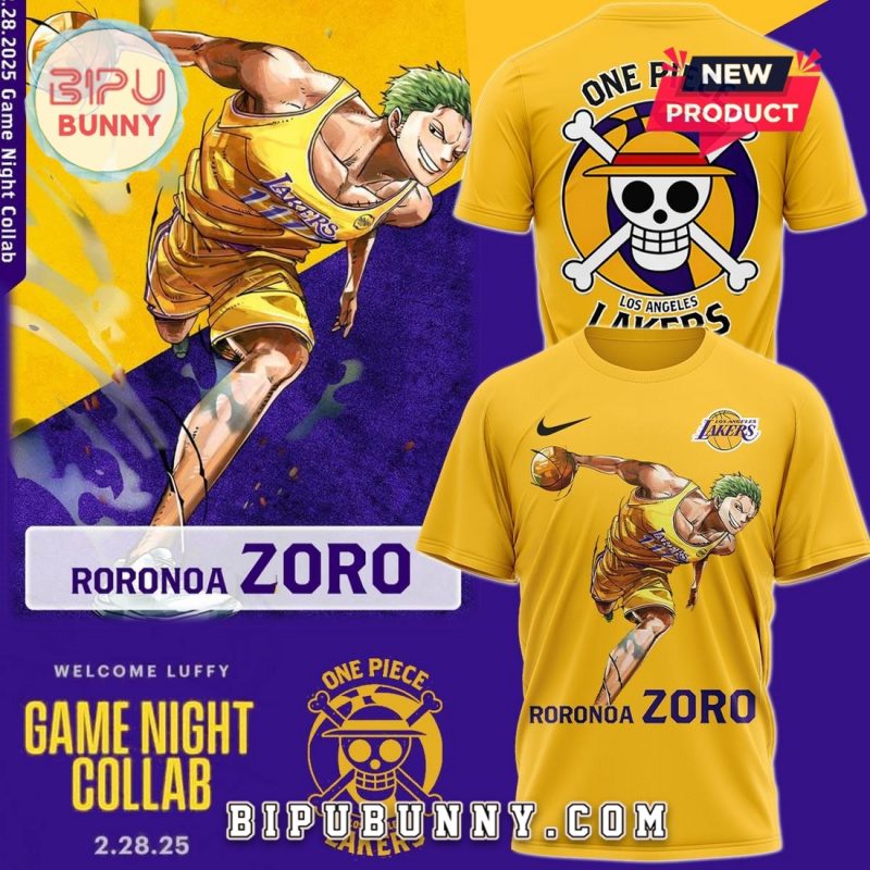 One Piece Night Zoro Amine Los Angeles Lakers Shirt