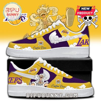 One Piece x Lakers Custom Air Force 1 Sneakers