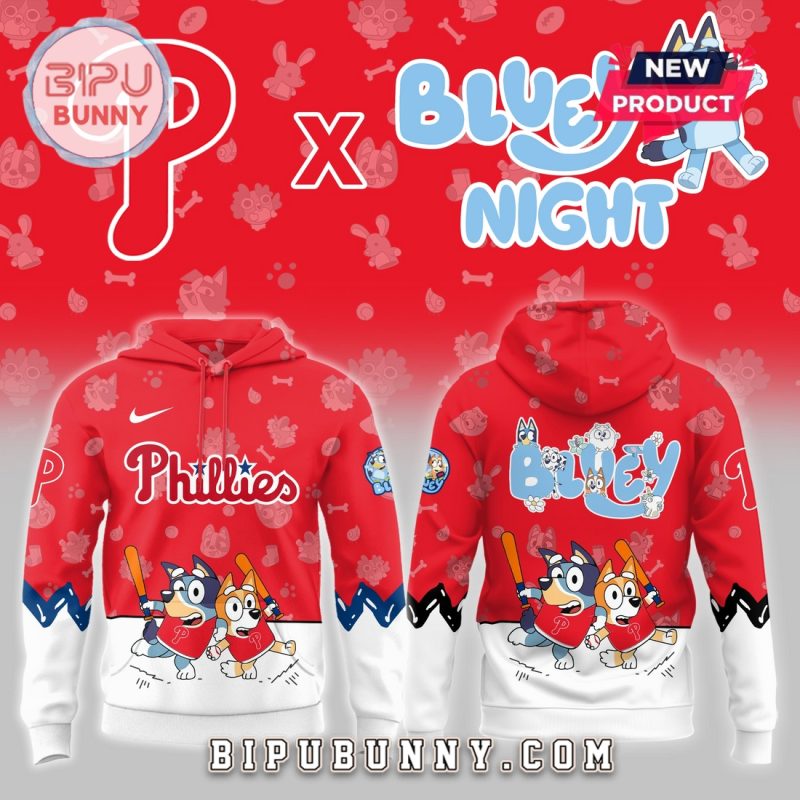 Philadelphia Phillies 2025 Bluey Night Hoodie
