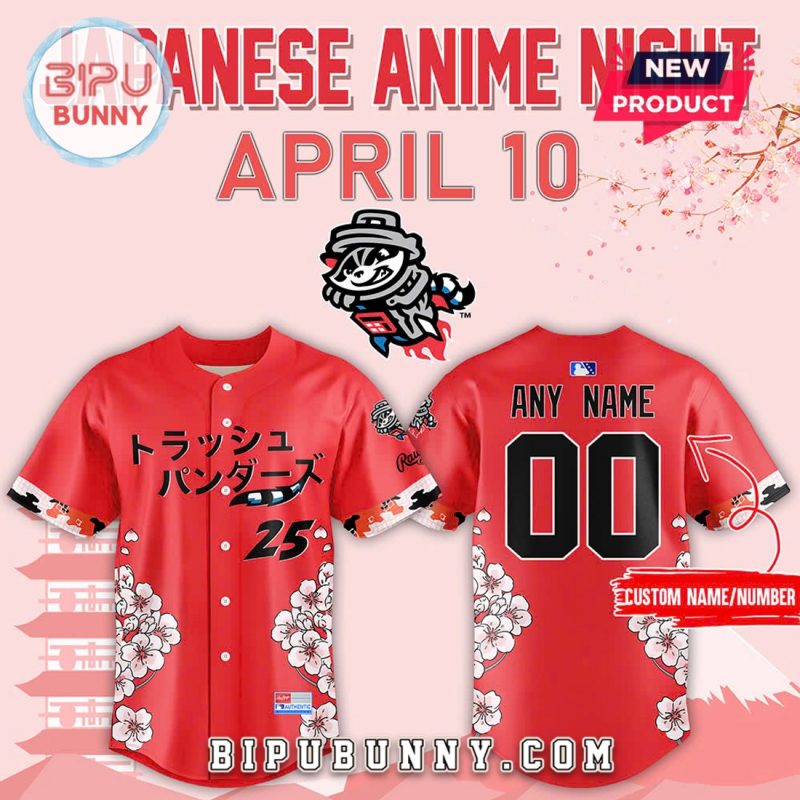 Rocket City Trash Pandas x Japanese Anime Night Baseball Jersey