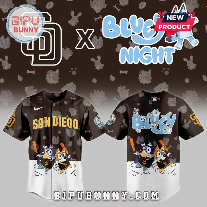 San Diego Padress 2025 Bluey Night Brown Baseball Jersey