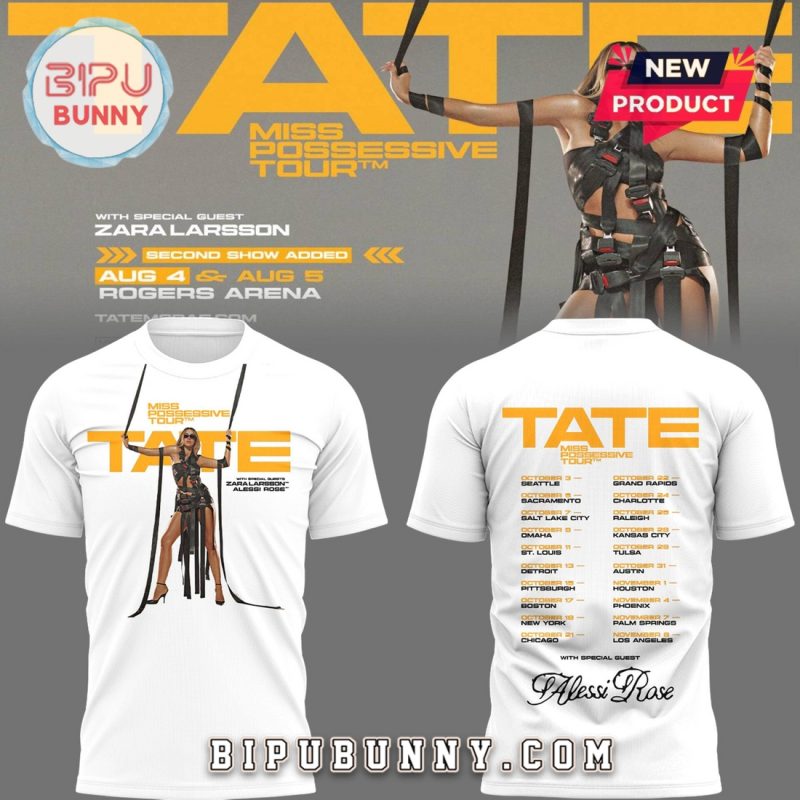 Tate McRae Miss Possessive Tour 2025 White Hoodie