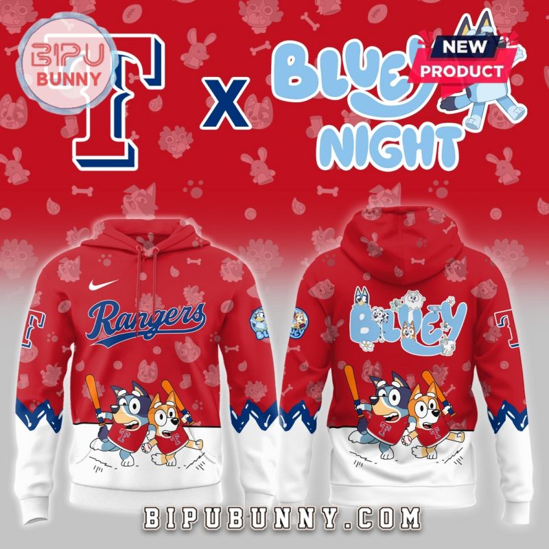 Texas Rangers 2025 Bluey Night Hoodie