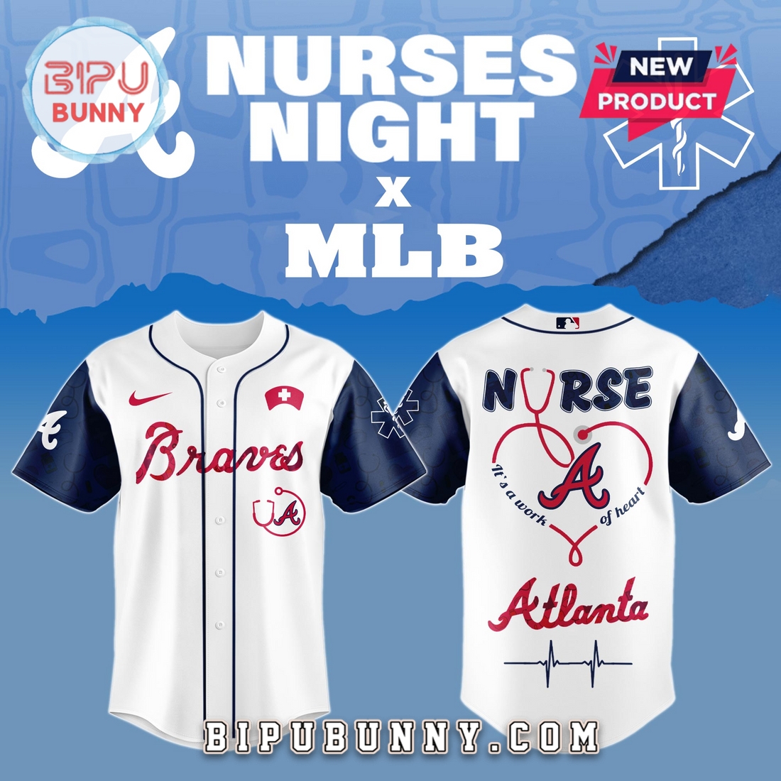 Atlanta Braves MLB Nurses Game Night Baseball Jersey Atlanta Braves MLB Nurses Game Night Baseball Jersey