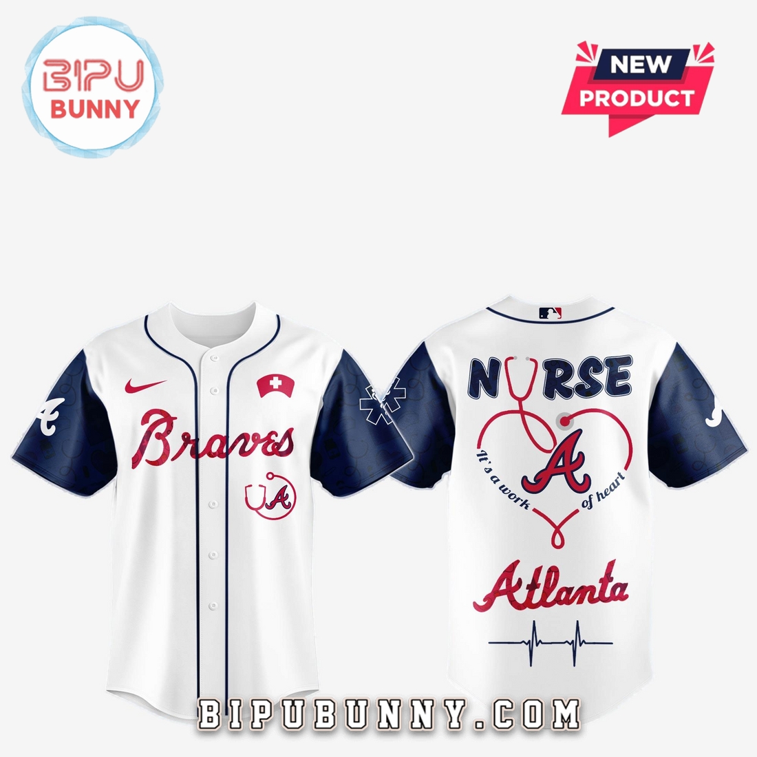 Atlanta Braves MLB Nurses Game Night Baseball Jersey Atlanta Braves MLB Nurses Game Night Baseball Jersey