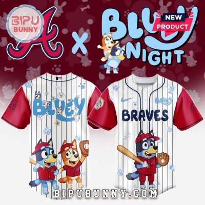 Atlanta Braves MLB x Bluey And Bingo Baseball Jersey