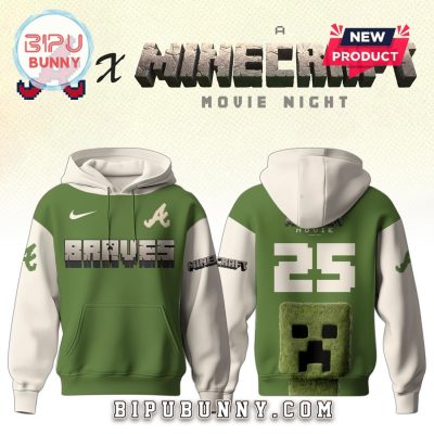 Atlanta Braves MLB x Minecraft Movie Night Hoodie And Pants