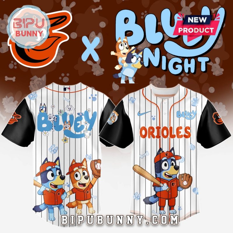 Baltimore Orioles MLB x Bluey And Bingo Baseball Jersey