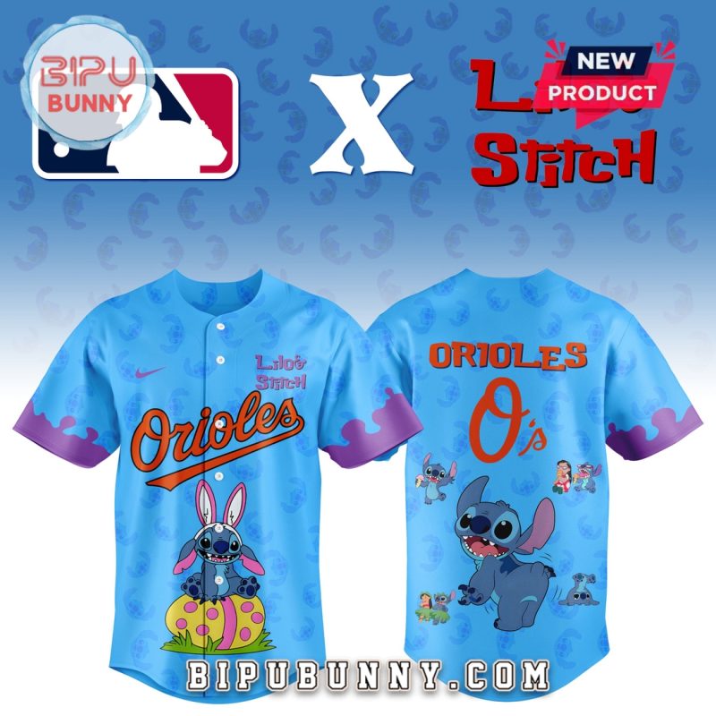 Baltimore Orioles MLB x Lilo and Stitch Baseball Jersey