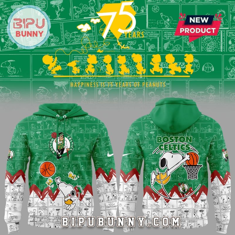 Boston Celtics 75th Anniversary of Peanuts Hoodie And Pants