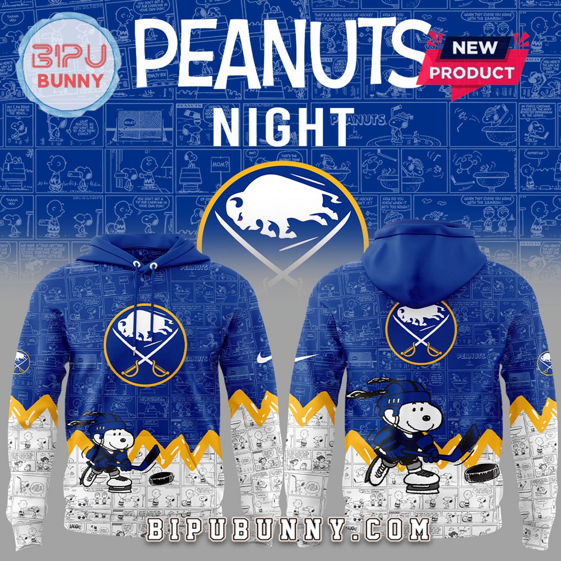 Buffalo Sabres Peanuts Night 2025 Hoodie Buffalo Sabres Peanuts Night 2025 Hoodie