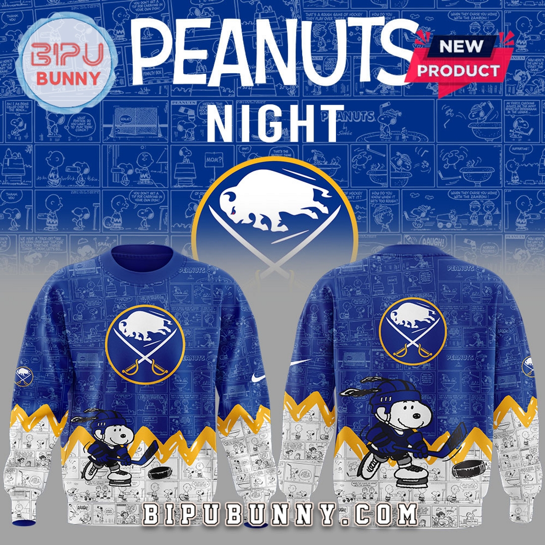 Buffalo Sabres Peanuts Night 2025 Hoodie Buffalo Sabres Peanuts Night 2025 Hoodie