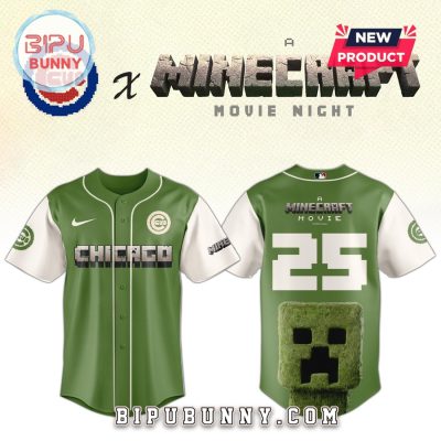 Chicago Cubs MLB x Minecraft Movie Night Baseball Jersey