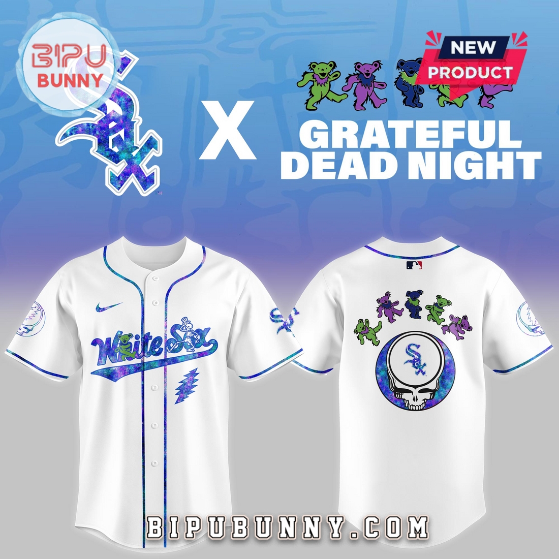 Chicago White Sox 2025 Grateful Dead Night Baseball Jersey Chicago White Sox 2025 Grateful Dead Night Baseball Jersey