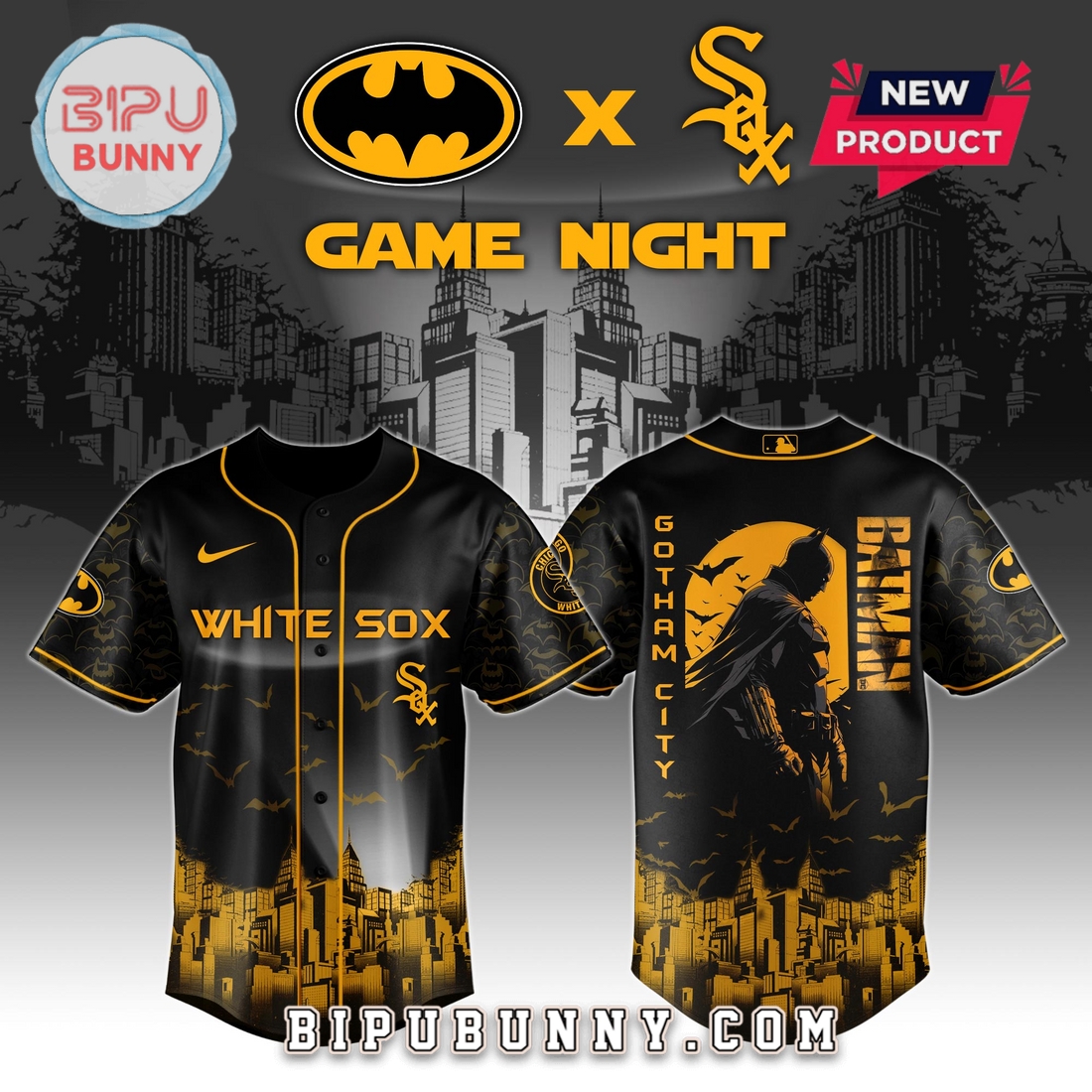 Chicago White Sox MLB x Batman Game Night Baseball Jersey Chicago White Sox MLB x Batman Game Night Baseball Jersey