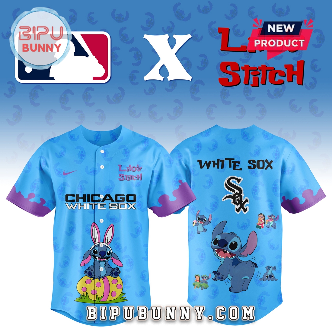 Chicago White Sox MLB x Lilo and Stitch Baseball Jersey Chicago White Sox MLB x Lilo and Stitch Baseball Jersey