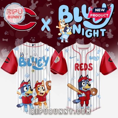 Cincinnati Reds MLB x Bluey And Bingo Baseball Jersey