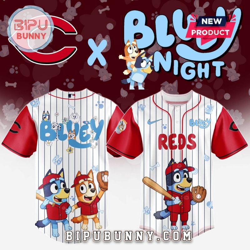 Cincinnati Reds MLB x Bluey And Bingo Baseball Jersey