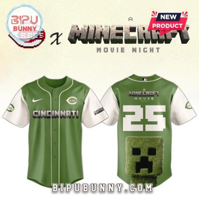 Cincinnati Reds MLB x Minecraft Movie Night Baseball Jersey
