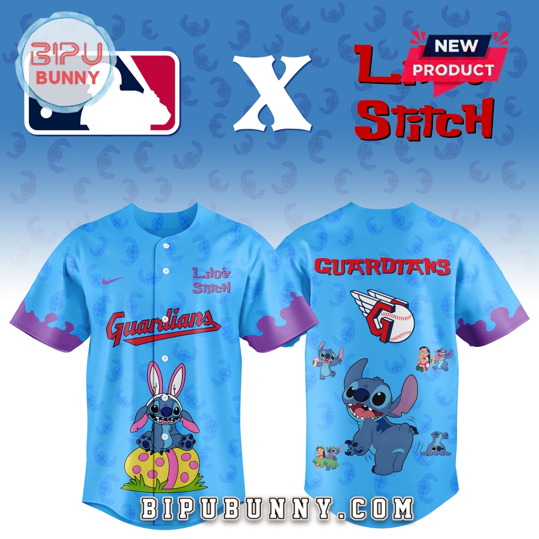 Cleveland Guardians MLB x Lilo and Stitch Baseball Jersey Cleveland Guardians MLB x Lilo and Stitch Baseball Jersey
