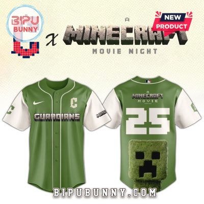 Cleveland Guardians MLB x Minecraft Movie Night Baseball Jersey