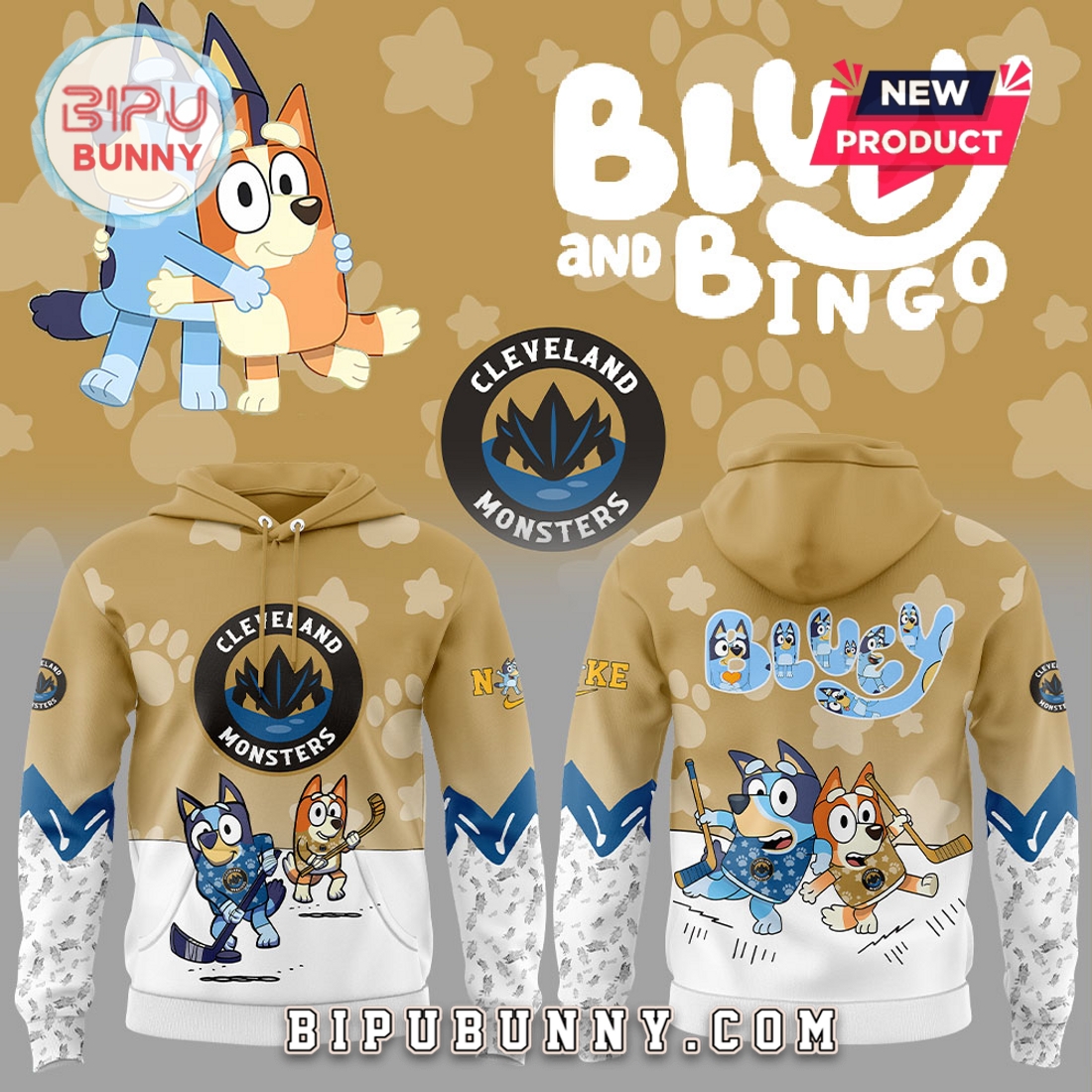 Cleveland Monsters Bluey and Bingo Hoodie And Pants Cleveland Monsters Bluey and Bingo Hoodie And Pants