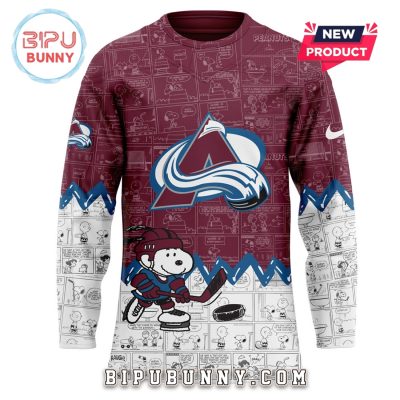 Colorado Avalanche 75th Anniversary Peanuts Hockey Jersey