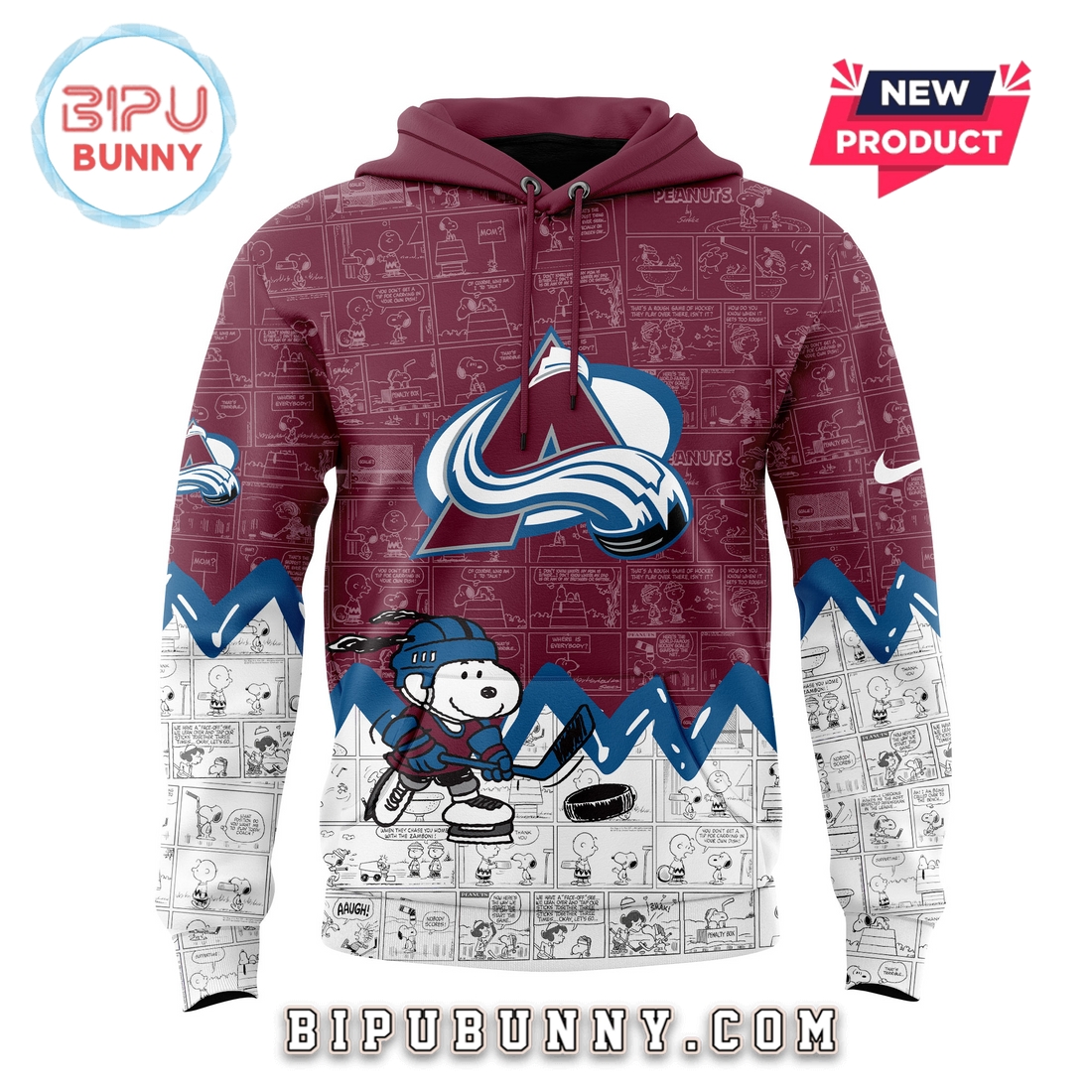 Colorado Avalanche Anniversary of Peanuts 2025 Hoodie Colorado Avalanche Anniversary of Peanuts 2025 Hoodie