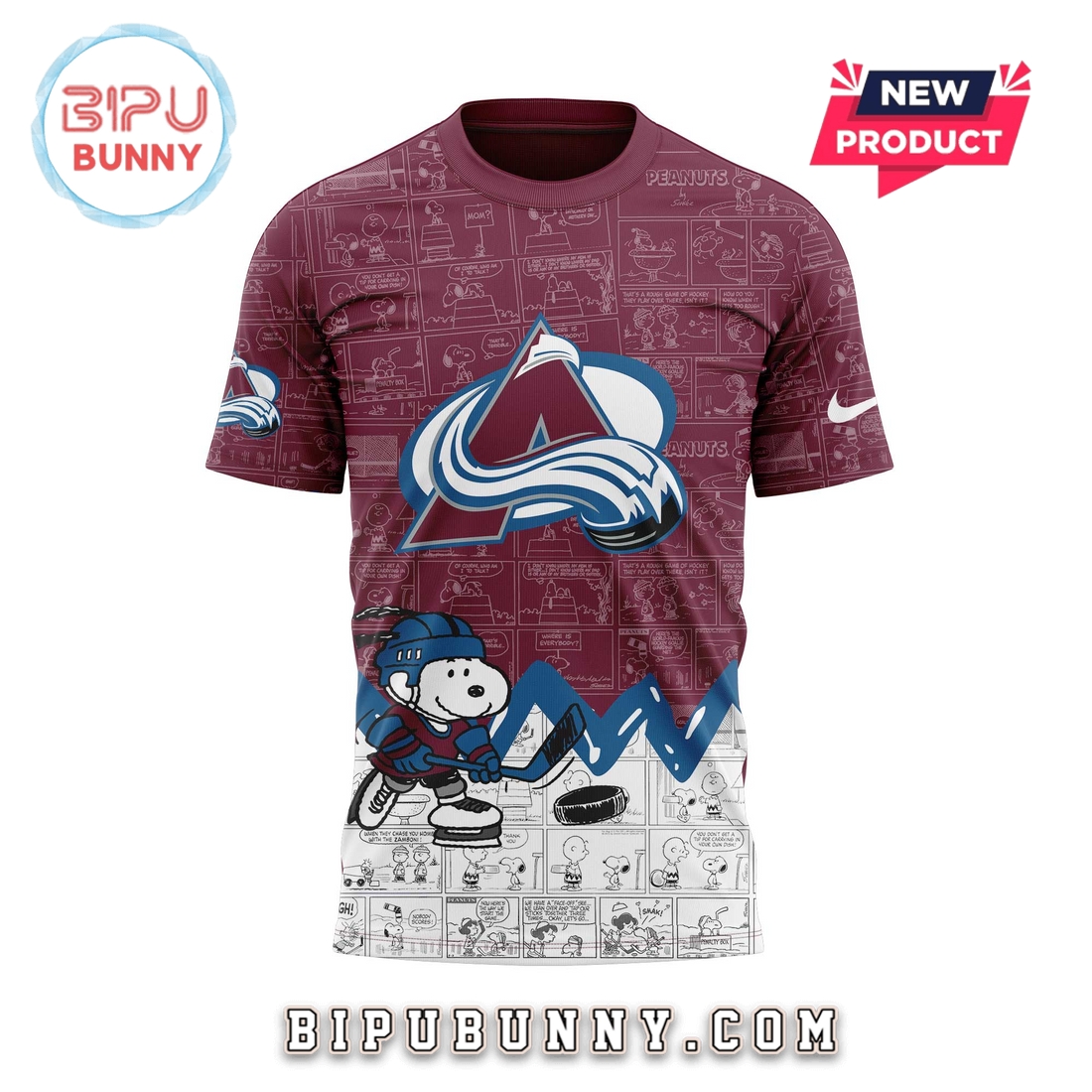 Colorado Avalanche Anniversary of Peanuts 2025 Hoodie Colorado Avalanche Anniversary of Peanuts 2025 Hoodie