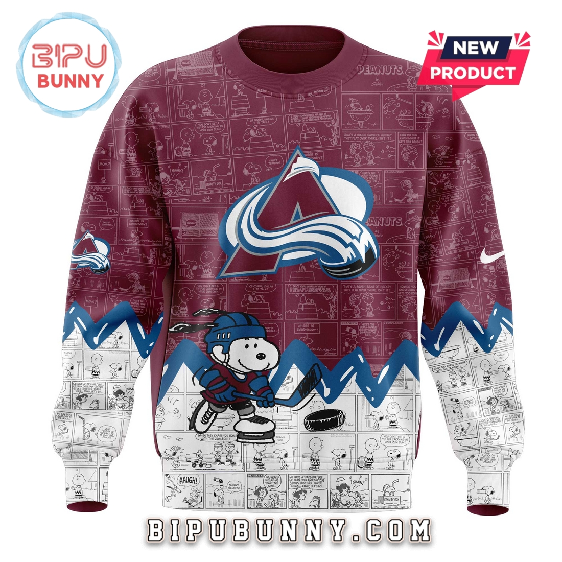 Colorado Avalanche Anniversary of Peanuts 2025 Hoodie Colorado Avalanche Anniversary of Peanuts 2025 Hoodie
