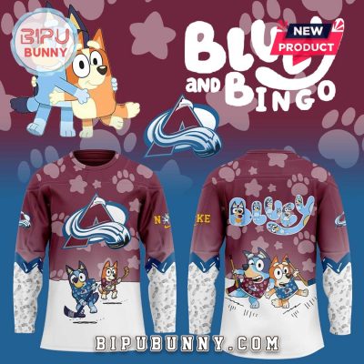 Colorado Avalanche Bluey and Bingo Hockey Jersey