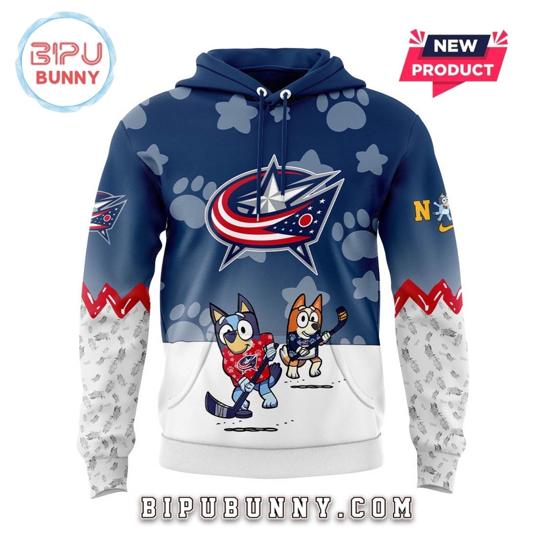 Columbus Blue Jackets Bluey and Bingo Hoodie And Pants Columbus Blue Jackets Bluey and Bingo Hoodie And Pants