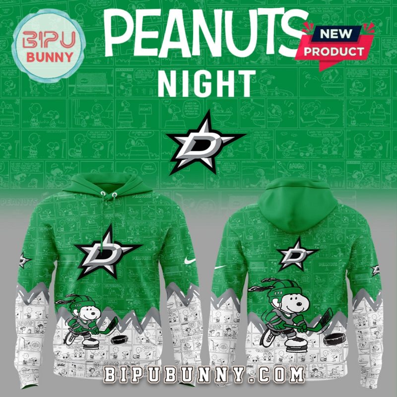 Dallas Stars Peanuts Night 2025 Green Hoodie