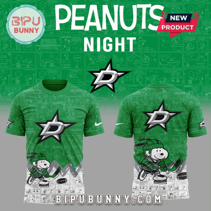 Dallas Stars Peanuts Night 2025 Green Hoodie