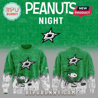 Dallas Stars Peanuts Night 2025 Green Hoodie