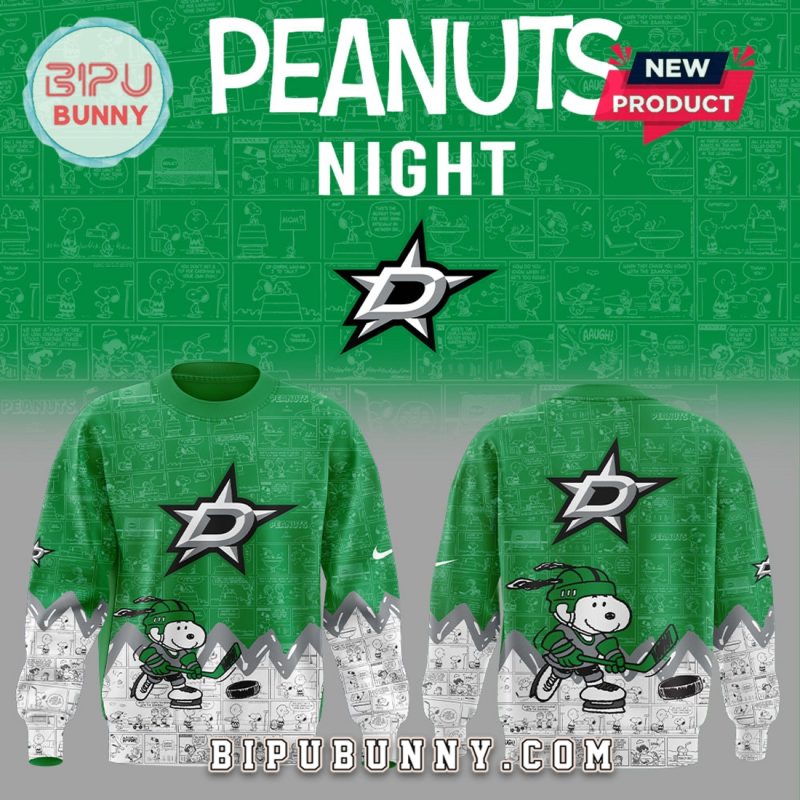 Dallas Stars Peanuts Night 2025 Green Hoodie