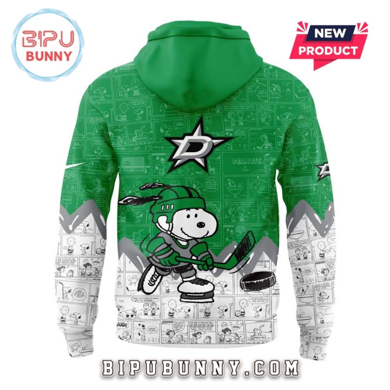 Dallas Stars Peanuts Night 2025 Green Hoodie