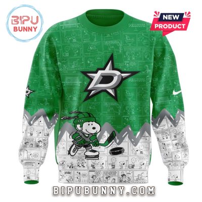 Dallas Stars Peanuts Night 2025 Green Hoodie