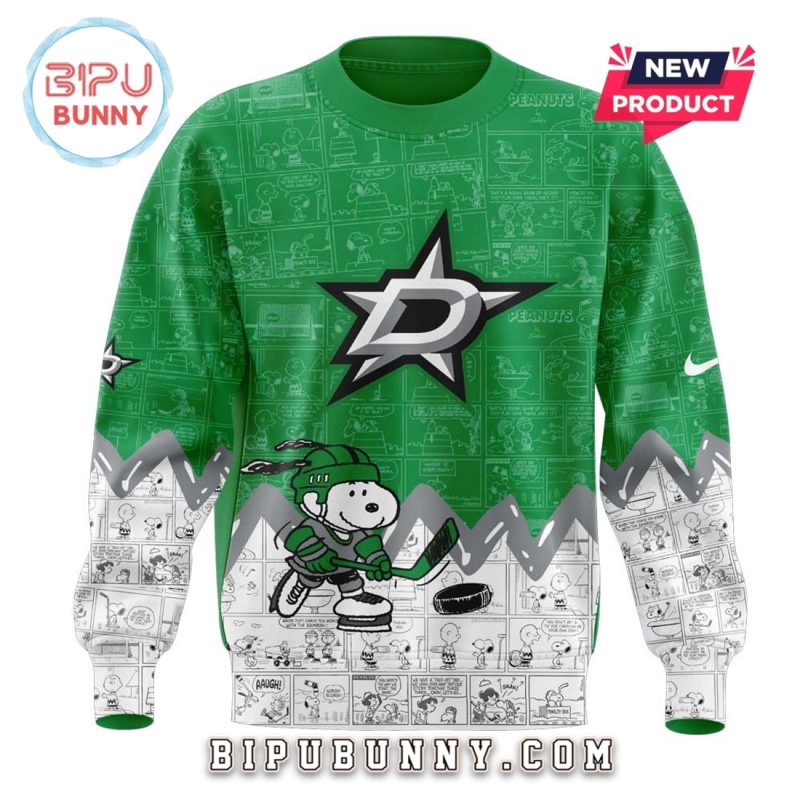 Dallas Stars Peanuts Night 2025 Green Hoodie