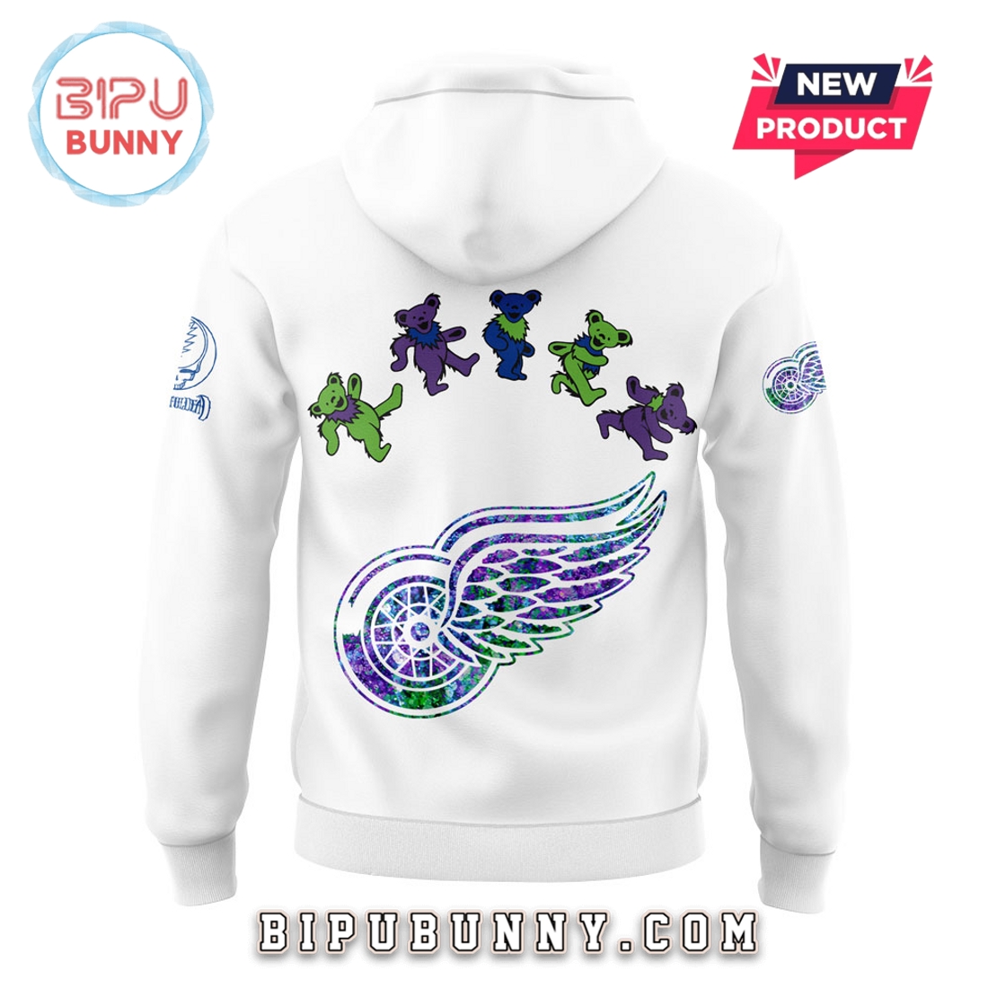 Detroit Red Wings 2025 Grateful Dead Night Hoodie And Pants Detroit Red Wings 2025 Grateful Dead Night Hoodie And Pants