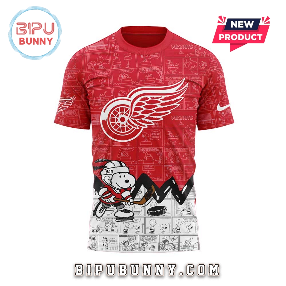 Detroit Red Wings 2025 Peanuts Night Hoodie Detroit Red Wings 2025 Peanuts Night Hoodie