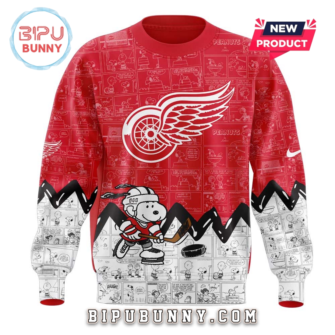 Detroit Red Wings 2025 Peanuts Night Hoodie Detroit Red Wings 2025 Peanuts Night Hoodie