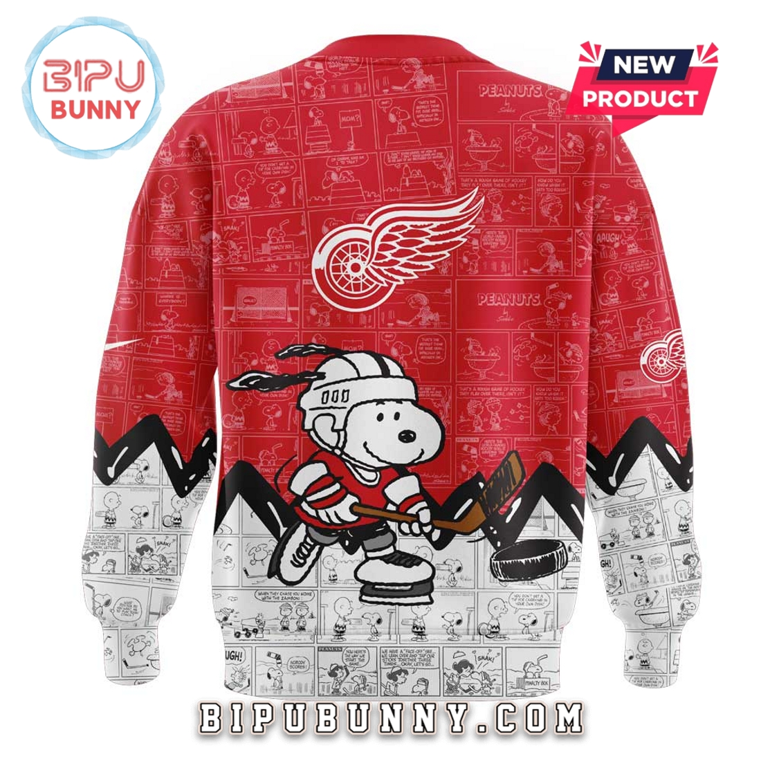 Detroit Red Wings 2025 Peanuts Night Hoodie Detroit Red Wings 2025 Peanuts Night Hoodie