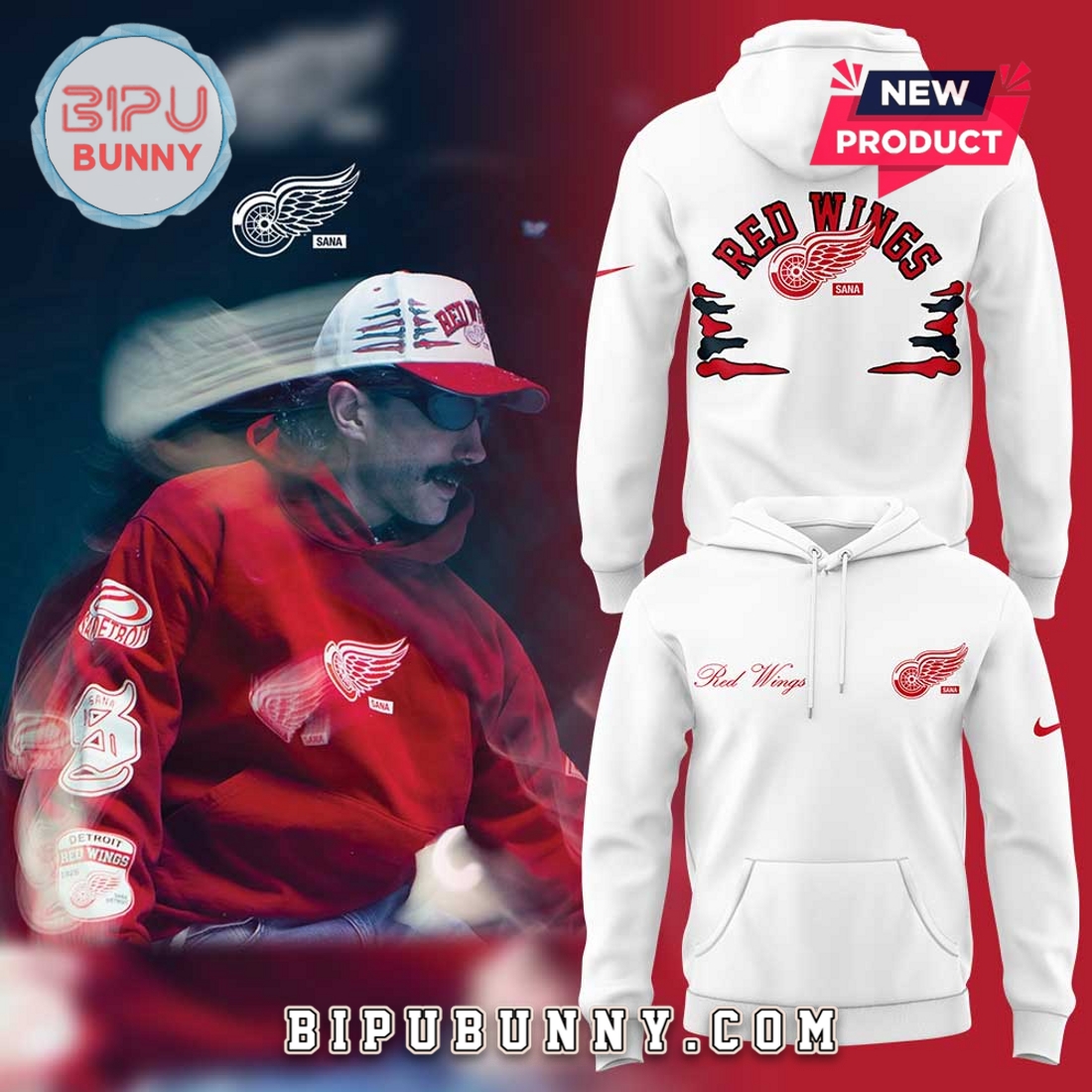 Detroit Red Wings x Sana White Hoodie And Pants Detroit Red Wings x Sana White Hoodie And Pants