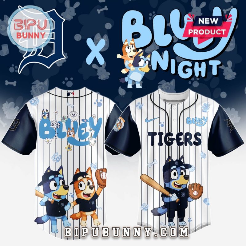 Detroit Tigers MLB x Bluey And Bingo Baseball Jersey