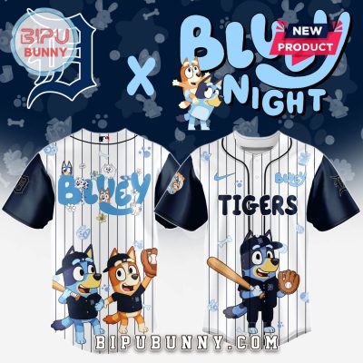 Detroit Tigers MLB x Bluey And Bingo Baseball Jersey